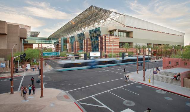 Phoenix Convention Center with Valley Metro Rail
