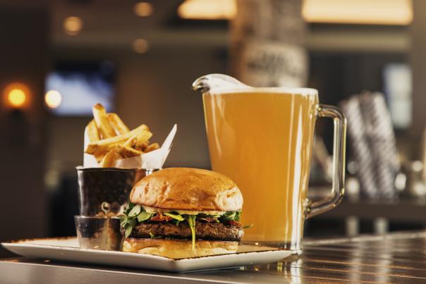 Burger, Fries and Beer at Phoenician Tavern in Phoenix, AZ