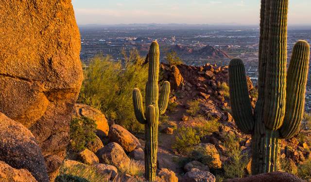 Camelback Mountain in Phoenix, AZ Ariel View