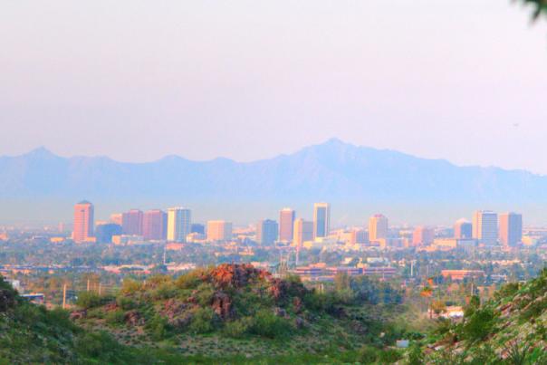 View of the Phoenix cityscape from the Phoenix Mountain Preserve